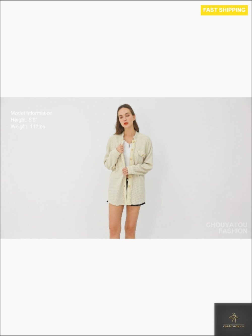 Waffle Knit Button Down Shacket Oversized Batwing Sleeve Loose Fit Blouse Top - Picture 6 of 6